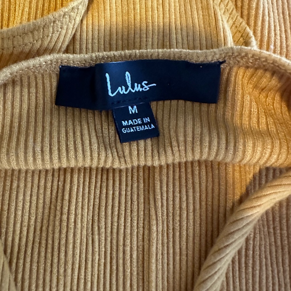 Lulu's Mustard Ribbed Bodysuit - Picture 7 of 7